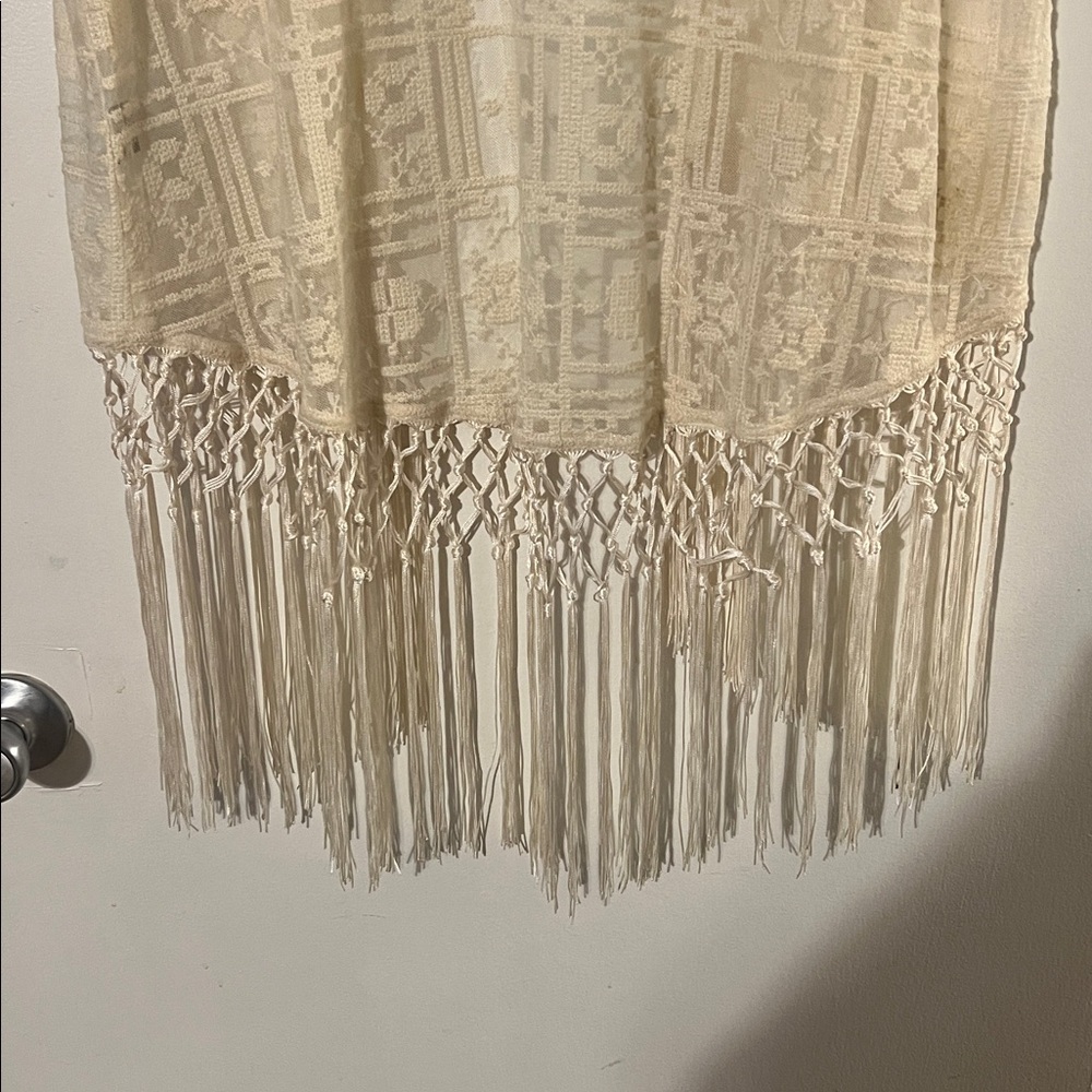 Torrid cream gorgeous lace short sleeve top with fringe detail - Picture 5 of 8